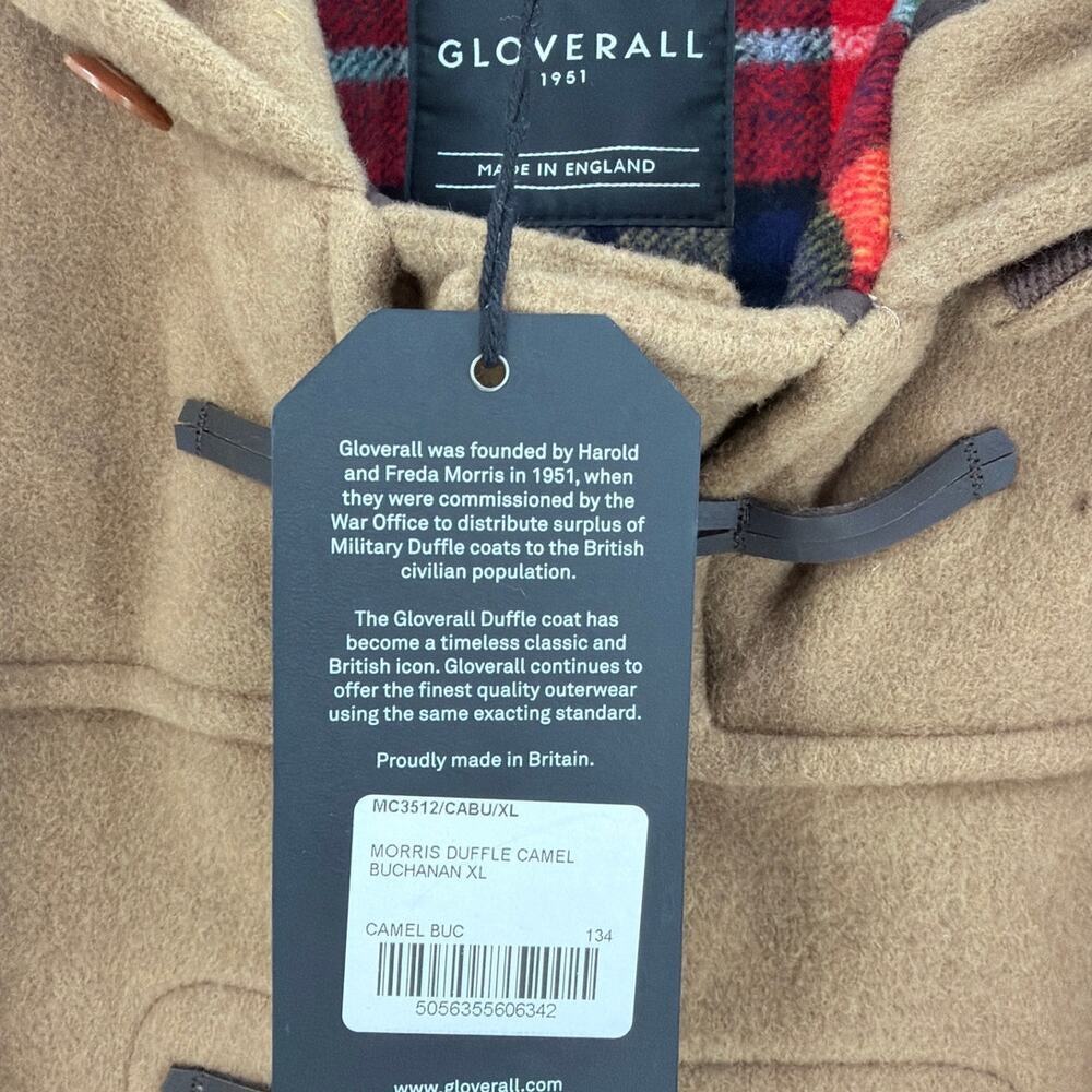 Gloverall Men's Camel Buchanan Classic Morris Duffle Coat Size XL - Picture 4 of 12